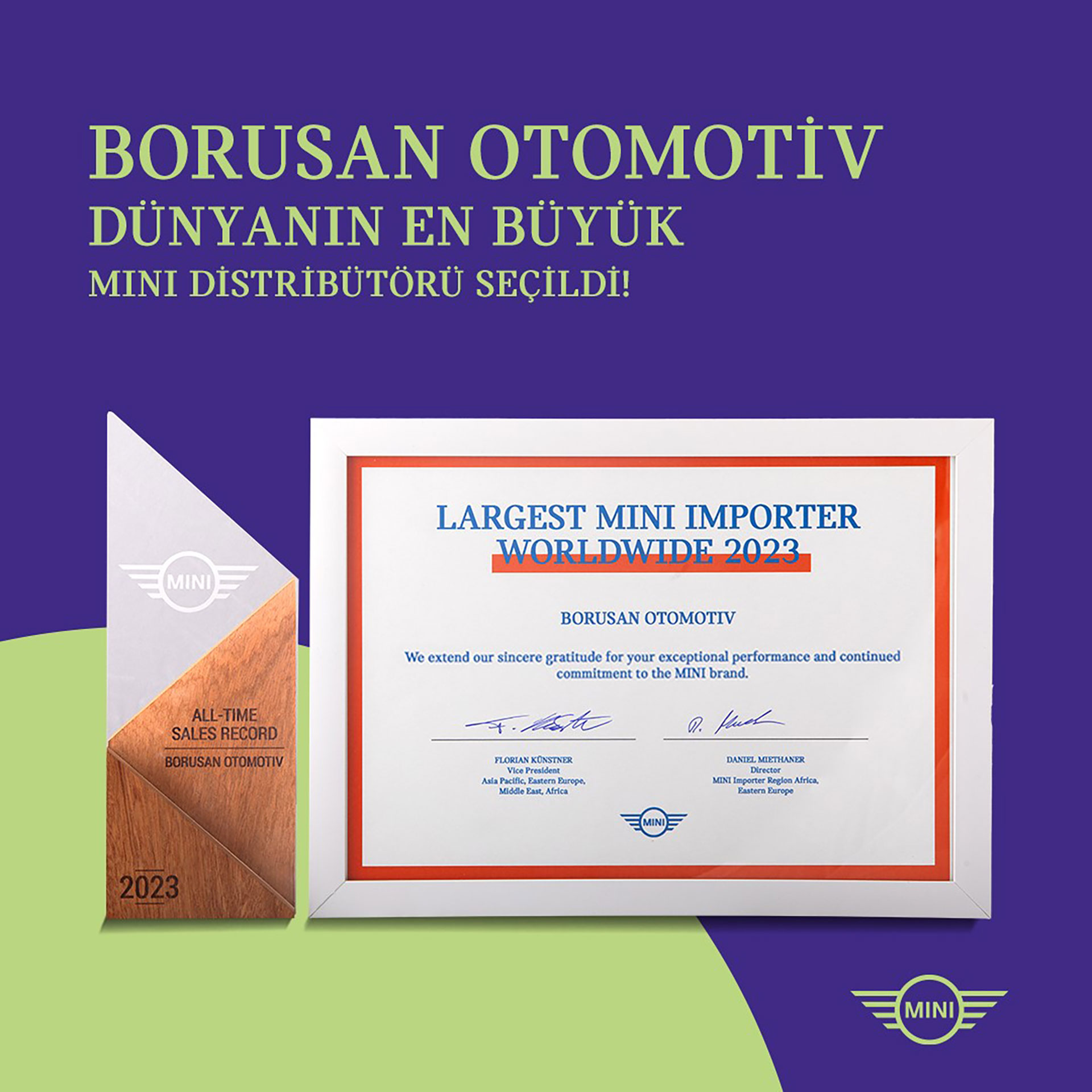 Borusan Otomotiv, "Dünyanın En Büyük MINI Distribütörü"