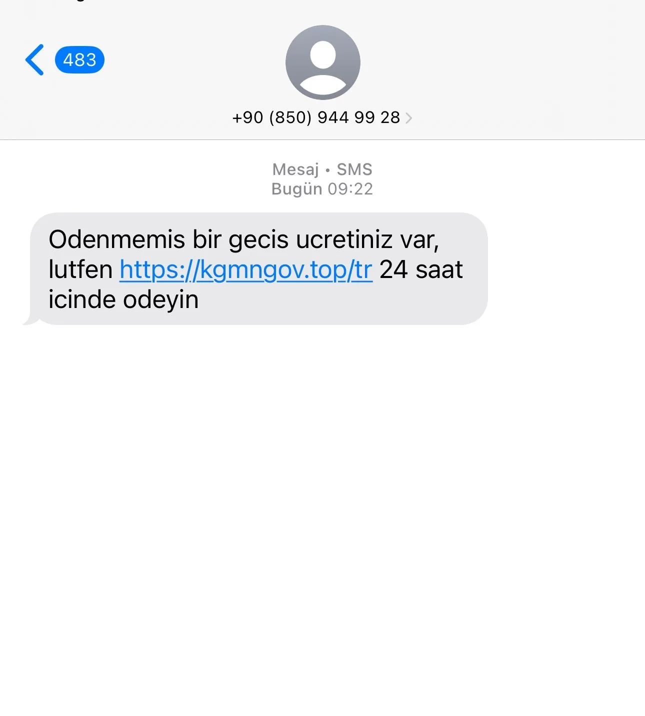 1754555454 HGS Bakiyeniz Yetersizdir G r n ml Sahte SMS ler zerinden Doland r yorlar3
